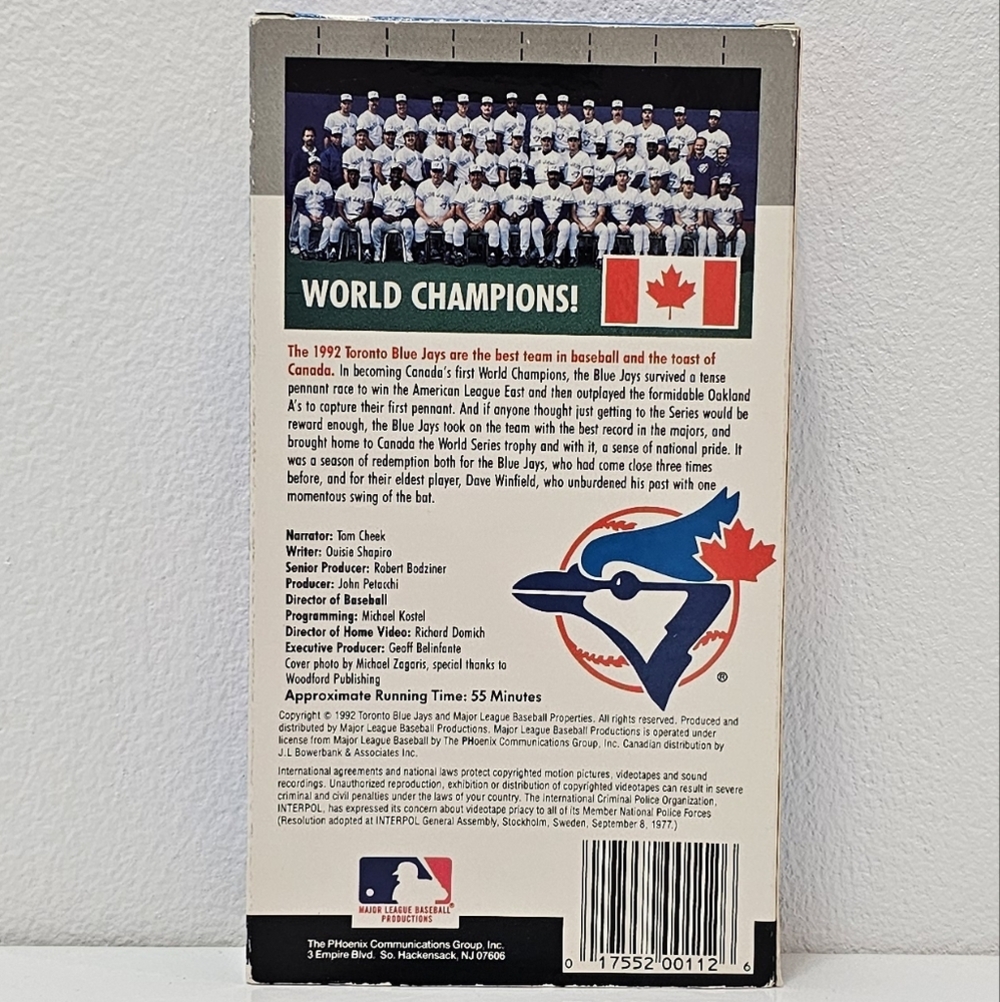 MLB 1992 Oh Canada The story of the 1992 World Champion Blue Jays VHS Tape - Picture 14 of 15